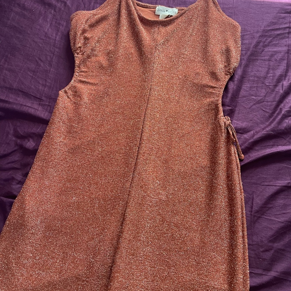 Gaze Orange Jumpsuit with Metallic Sheen
